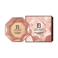 Lakyou Beauty Diamond High Coverage Compact Powder 15g | Full Coverage | Matte Finish | Pore-Minimizing | SPF 30 | Long-Lasting | Lightweight | Oil-Control | Portable| Shade-01(White Ivory)