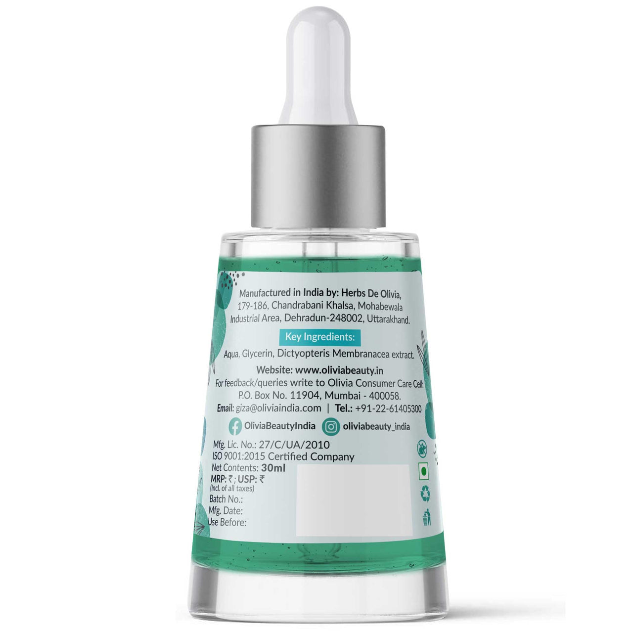 Olivia Lumi Boost Face Serum with Sea Fern & Squalene | For Reducing Pigmentation & Even Skin Tone | Skincare for Acne Prone Skin | Simple Serum for Glowing Face – 30ml