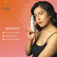 Jivada Emollient Body Lotion with Argan Oil, Aloe Vera, Vitamin C & HA | For Deeply Nourished, Moisturized Skin | Dry & Rough Skin|All Skin Types| Women & Men | Sulphate & Paraben Free | 100 ml