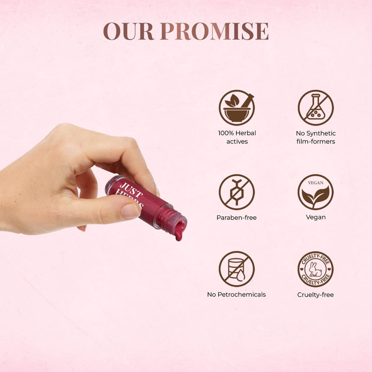 Just Herbs 4 IN 1 Lip Gloss for Women, Serum Infused Non-Sticky Glossy and Hydrating Lip Gloss 4 gm (Deep Love)