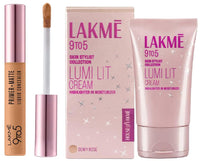 Lakmé 9To5 Primer+Matte Liquid Concealer 30 Cinnamon & Lakmé Lumi Cream Full Coverage for All Skin Type - Face Cream for All Skin Type With Moisturizer + Highlighter