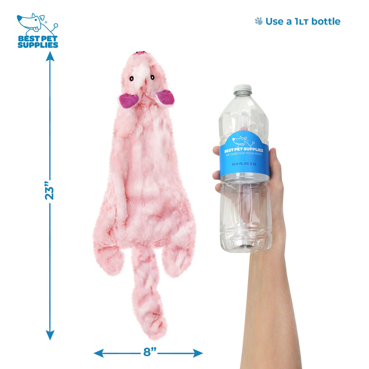 Best Pet Supplies 2-in-1 Stuffless Squeaky Dog Toys with Soft, Durable Fabric for Small, Medium, and Large Pets, No Stuffing for Indoor Play, Holds a Plastic Bottle - 1Wild Duck, Pig, Large Multicolor/Pig & Wild Duck