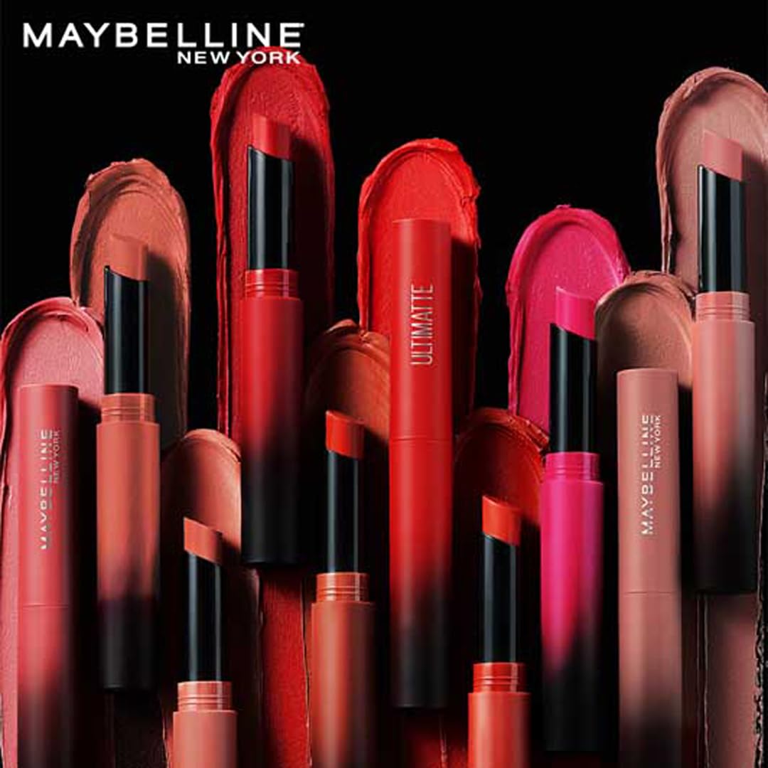 Maybelline New York Lipstick, Matte Finish, Bold Colour, Enriched With Jojoba Oil, Color Sensational Ultimattes, 799 More Taupe, 1.7 g