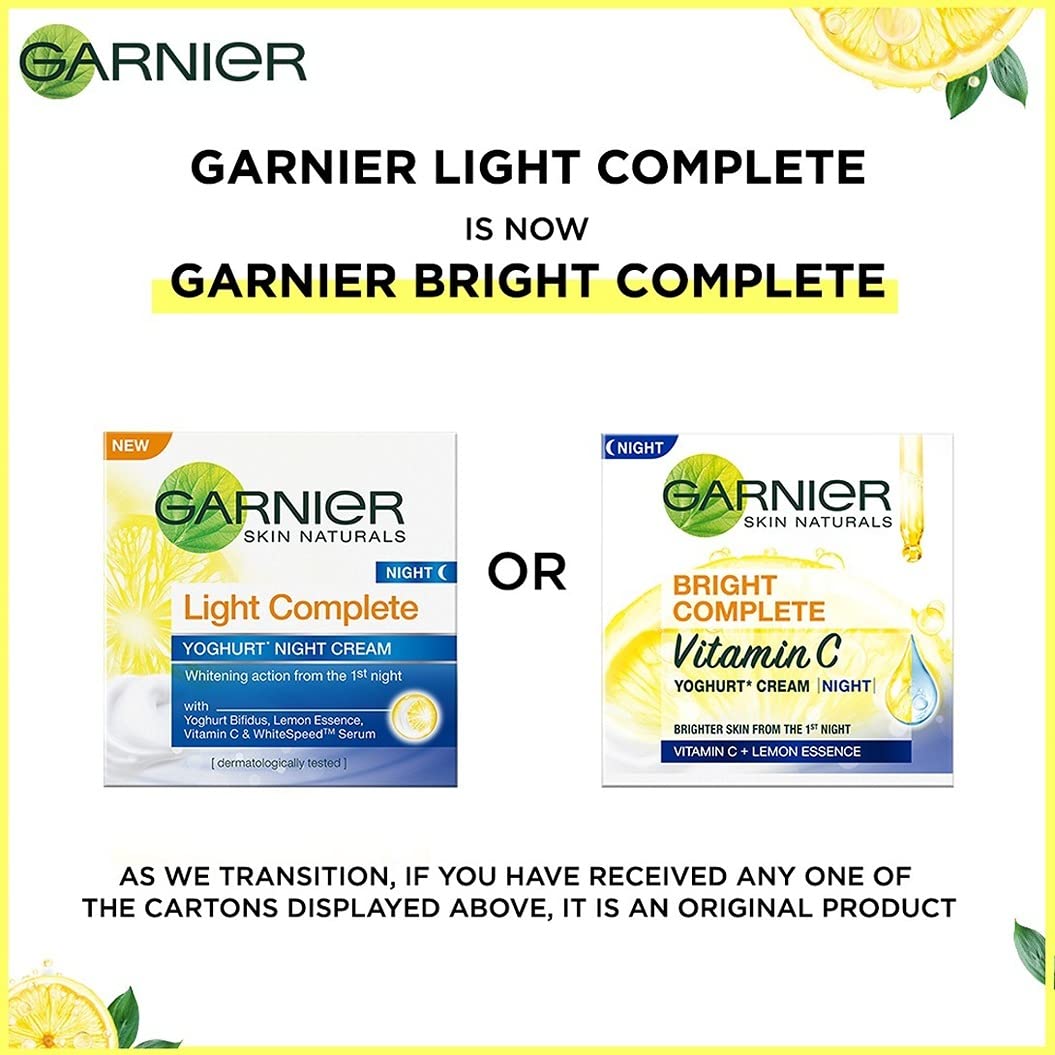 Garnier Bright Complete VITAMIN C Serum Cream UV, 45g & Garnier Bright Complete VITAMIN C YOGHURT Night Cream, 40g