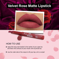 Forever52 Daily Life Velvet Rose Matte Long Lasting Crayon Lipstick (Enriched With Rose Oil) Hydrating And Long-Lasting Matte Lip Color Bold And Silky Matte Finish Look - (Brown)