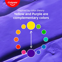 Colgate Visible White Purple Toothpaste For Teeth Whitening, Teeth Whitening Toothpaste With Fluoride, Whitens Yellow Teeth, Enamel-Safe For Daily Use Paste Toothpaste (100G + 20G)