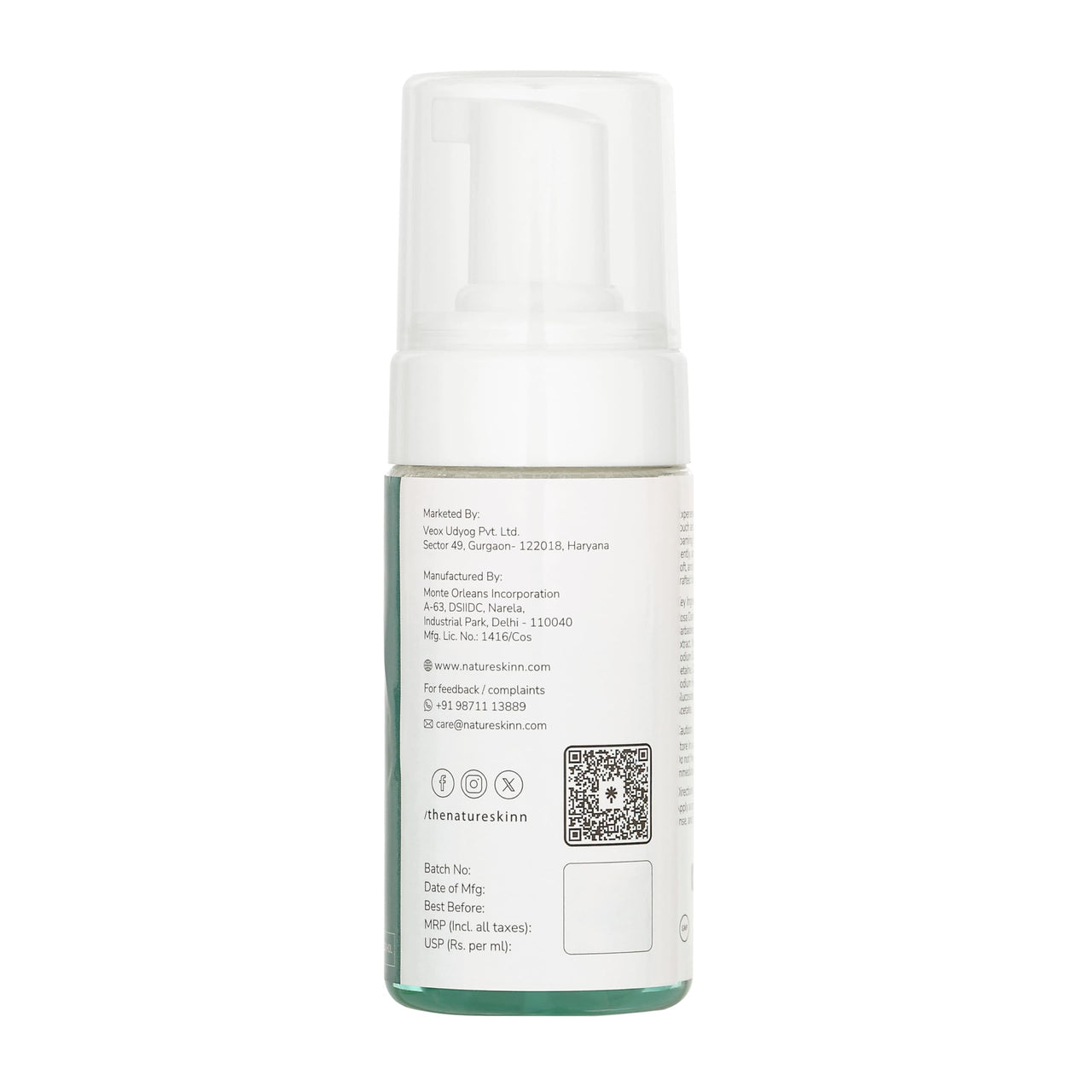 Nature’s Kinn Aloe, Honey Cloud Cleanse Foaming Facewash | Deep Cleansing & Hydrating | With Niacinamide, Hyaluronic Acid, AHA & BHA | Sulphate-Free, Paraben-Free | 100ml