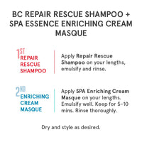 Schwarzkopf Professional Combo - Bonacure Repair Rescue Shampoo with Arginine (250 ml) | For Damaged Hair and Spa Essence Enriching Masque (500 ml) | For Damaged, Dull Hair
