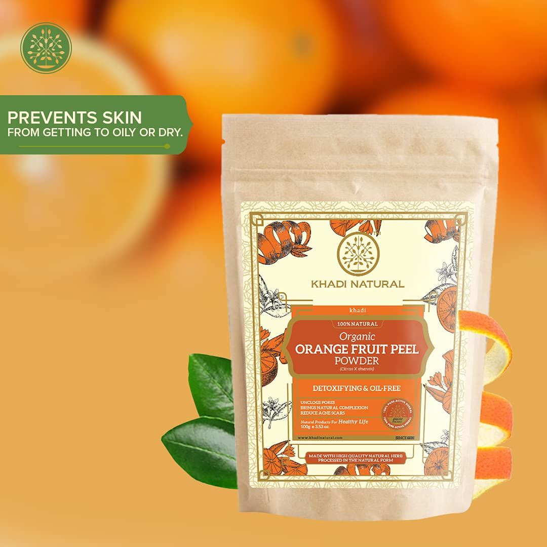 KHADI NATURAL Orange Fruit Peel Organic Powder Pack of 2 (2x100gm) 200gm