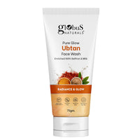 Globus Naturals Pure Glow Ubtan Face Wash, Enriched With Saffron & Milk, For Radiance & GLow, Natural, Gentle & Mild, Suitable For All Skin Types, 75 gm