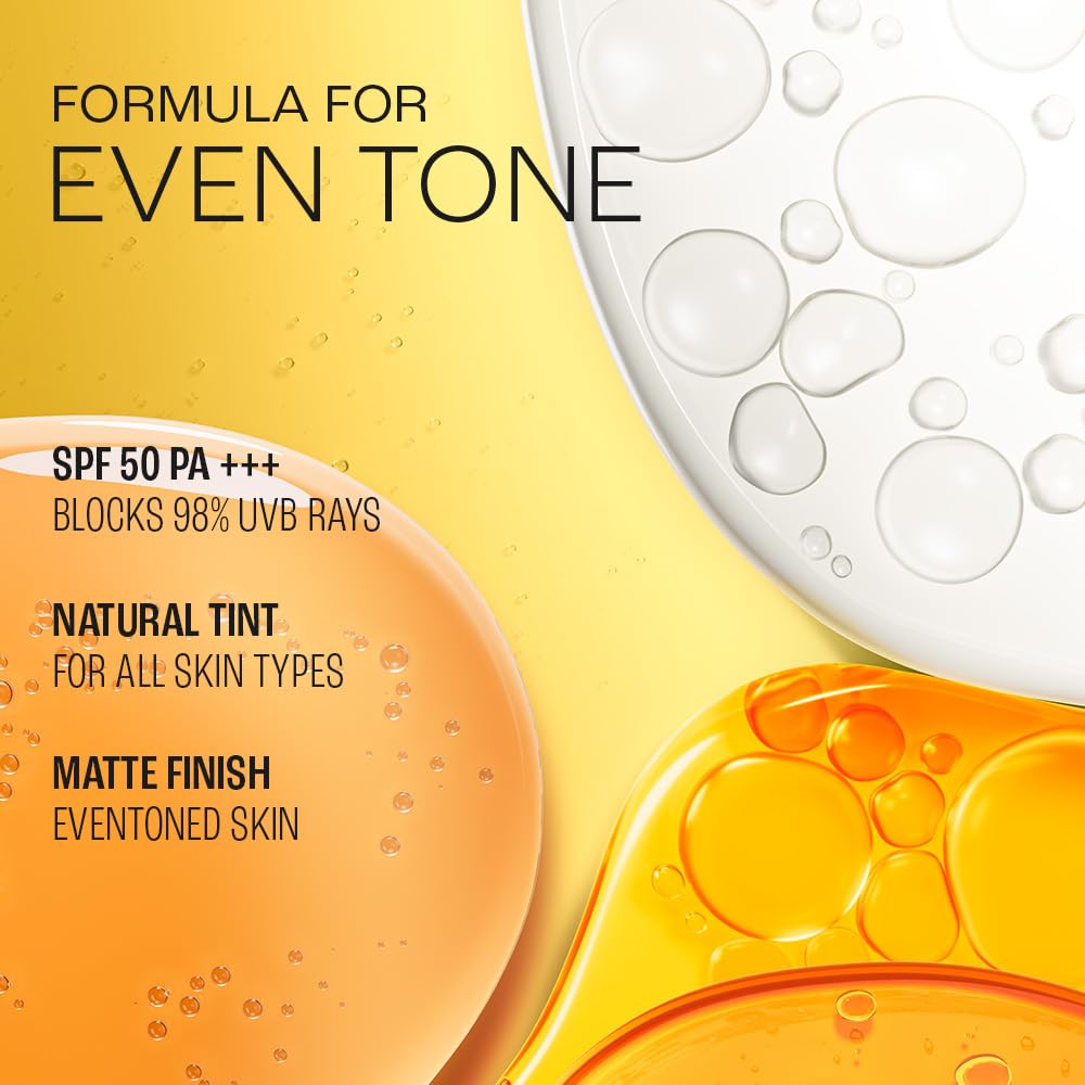 Lakmé Sun Expert Tinted Sunscreen 50 SPF PA+++, Natural Tone, With Cucumber, Lightweight, Ultra Matte Finish, Blocks Upto 97% Harmful Sunrays, 100 ml