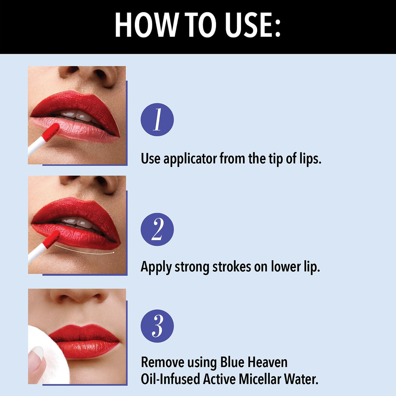 Blue Heaven Non Transfer Lip Color | Liquid lipstick Waterproof & Smudge Proof | Intense Pigment | Long-Lasting upto 8hr | Matte Finish with Hydrating Formula | 203 | 3GM