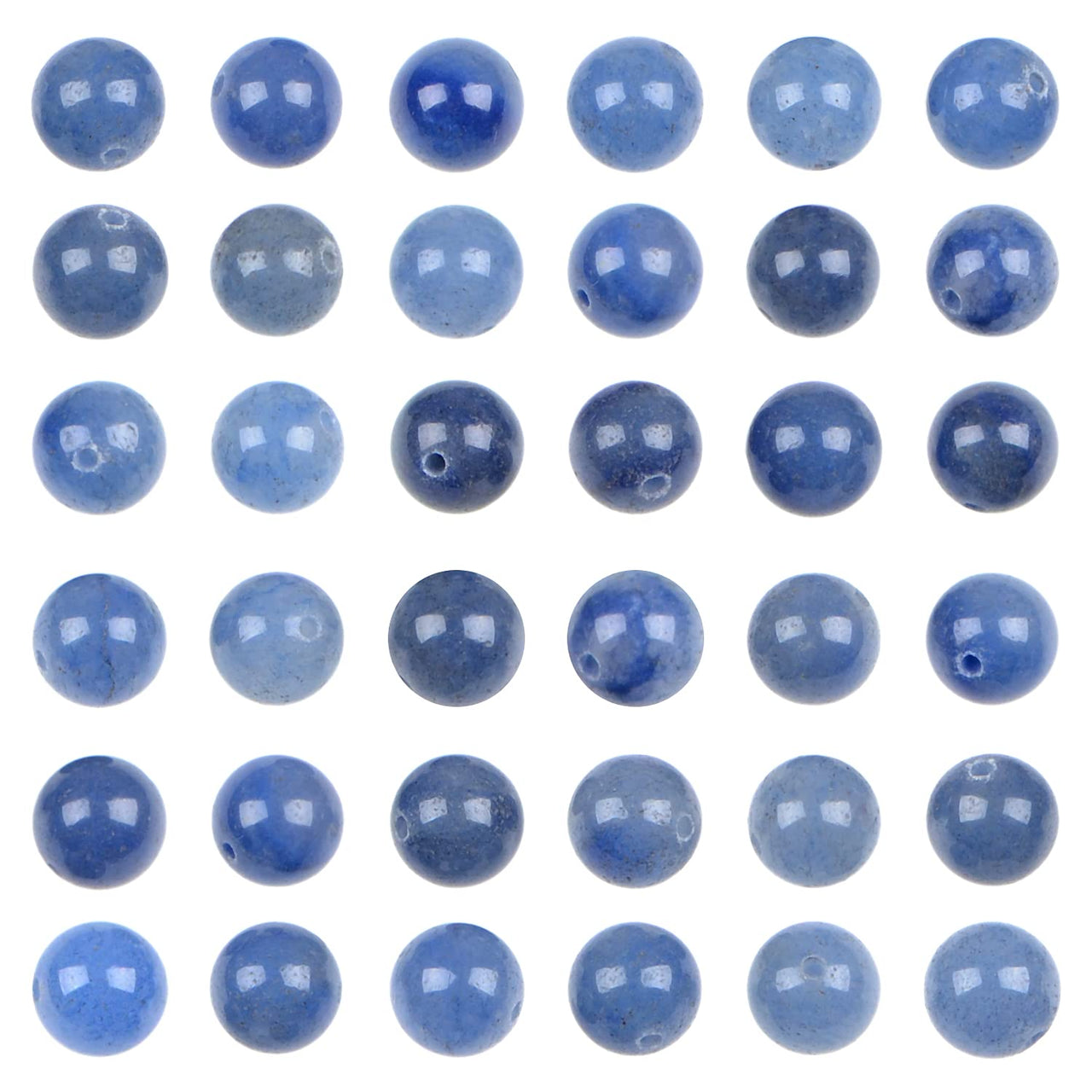 Bymitel 140Pcs Natural Crystal Beads Stone Gemstone Round Energy Healing Loose Beads with Stretch Cord for Jewelry Making Bracelets Anklets (Blue Aventurine, 8mm 140pcs) Blue Aventurine