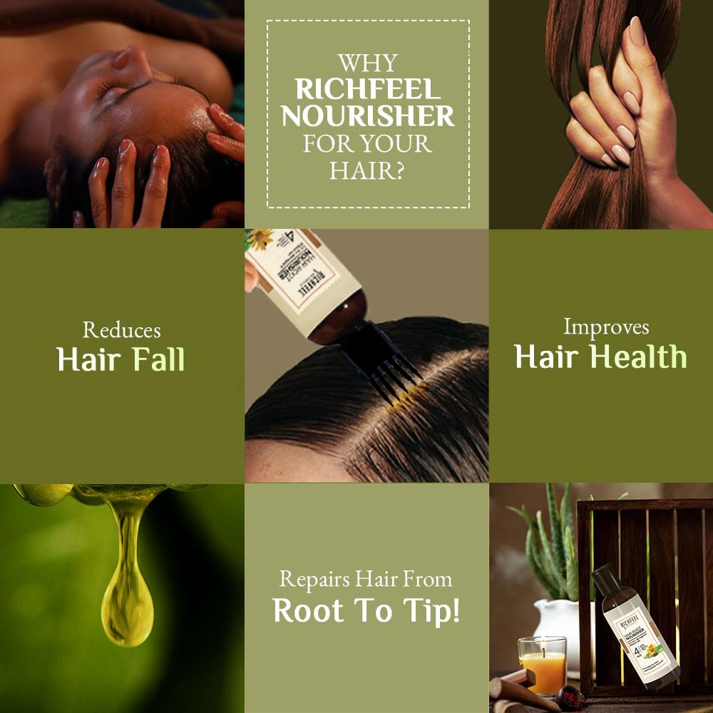 Richfeel Hair Root Nourisher/Tonic | For Hair Fall Control | Hair Growth Treatment | Trichologist Developed Formula | High Concentration | Oil & Silicone Free | 80 ML