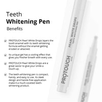 PROTOUCH Pearl White Drops | Teeth Whitening Pen Gel | Whiter Teeth & Fresher Breath for a Brighter Smile on-the-go | Enamel Safe| For Men & Women (Pack of 1)
