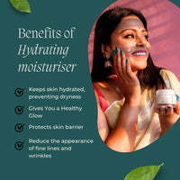 Jivada Hydrating Moisturizer with Glutathione & HA | Protects Skin Barrier | Niacinamide & Ceramides|Hydrated Skin |All Skin Types | For Women & Men | Sulphate & Paraben Free | 50g