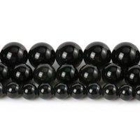 35pcs 10mm Natural Stone Beads Black Obsidian Beads Energy Crystal Healing Power Gemstone for Jewelry Making, DIY Bracelet Necklace