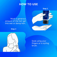 Arata Styling Hair Gel For All Hair Types | Medium to Strong Hold | Tames Flyaways & Adds Definition | Creates Slicked-Back Looks, Adds Texture with Organic Flaxseeds | 50 ML
