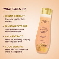Jovees Herbal Henna & Ginseng Anti Hair Loss Shampoo | For Hair Growth 300ml & AHA Natural Fruit Extracts Herbal Conditioner | Gives Smooth, Silky And Tangle Free Hair 300ml (Pack of 2)