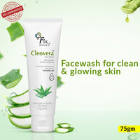 Fixderma Cleovera, Aloe Vera Face Wash with Vitamin E | Aloe Vera Gel for Face | Face Wash & Face Cleanser | Face Wash for Dry Skin (All Type Skin) | Face Wash for Women & Men - 75g