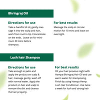 Hampa Bhringraj Hair Oil 100Ml+ Nutraelixir Shampoo 200Ml | No Toxins