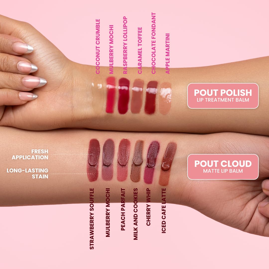 Typsy Beauty Pout Cloud Matte Lip Balm | Blurring Finish, Tinted Lip Balm with Peptides, Ceramides & Vitamin C & E | Rich colour payoff with long-lasting stain I Terracotta -Milk and Cookies 01 | 8g