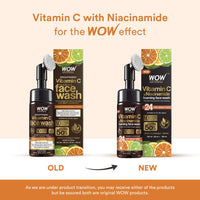 WOW Skin Science Caffeine Face Serum - Quick Absorbing - OIL FREE - Anti-Aging & WOW Skin Science Brightening Vitamin C Foaming Face Wash Combo