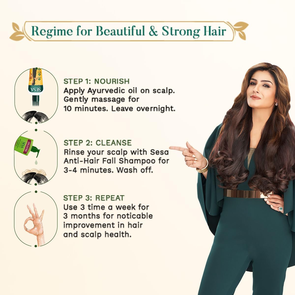SESA Ayurvedic Hair Oil 100Ml + Ayurvedic Anti Hairfall Shampoo 200Ml Combo Pack Control Hair Fall Nourishes Scalp Help Hair Growth For Men & Women