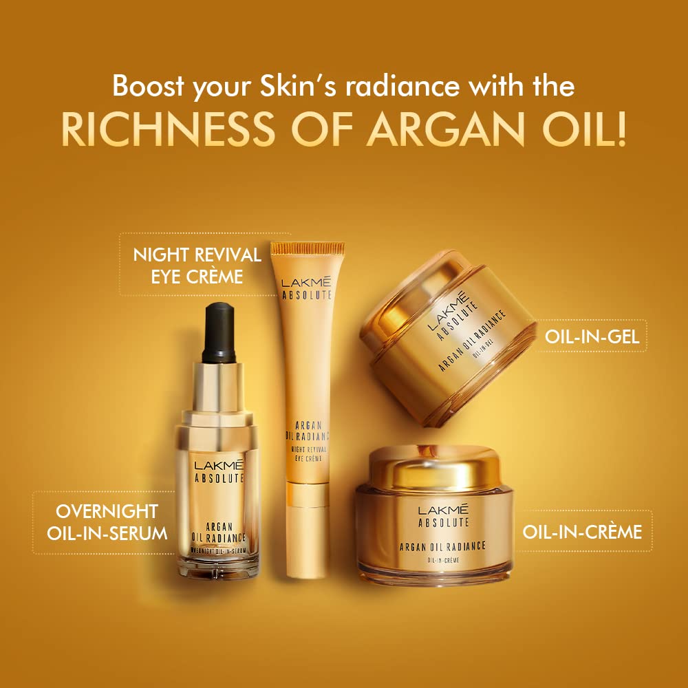 Lakmé Absolute Argan Oil Radiance Overnight Oil-In-Creme, 50 g