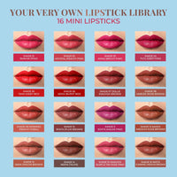 Just Herbs Ayurvedic Creamy Matte Micro Mini Lipstick Kit Lip Hydrating & Moisturizing, Lipsticks for Women Suitable All Indian Tones (Pack of 16)