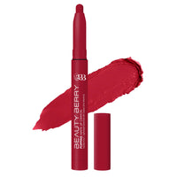 Beauty Berry Poppins Matte Lip Crayon Lipstick for Women | Long Lasting Non Transfer Retractable Lip Crayon | Smudge Proof & Waterproof Lipstick Enriched with Jojoba Oil & Vitamin E (Red Rebel, 3g)