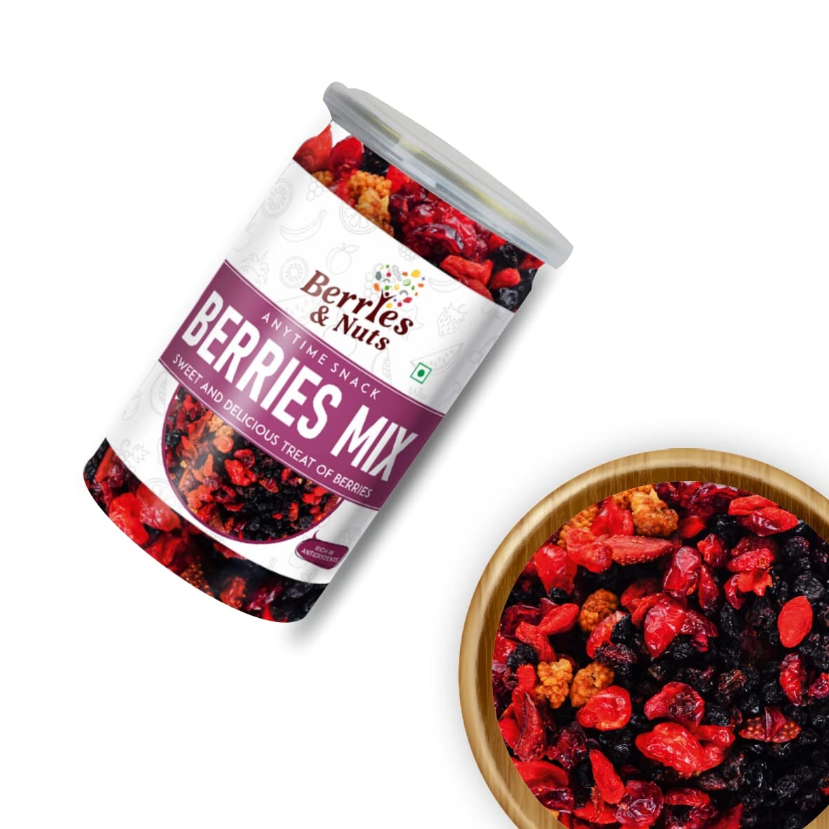 Berries And Nuts International Super Berries Mix | High in Antioxidants | Dried Cranberries, Blueberries, Gojiberries, Raspberries, Blackberries, Strawberries | 400 Grams