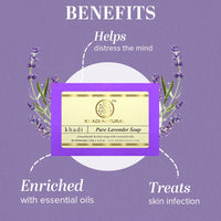 Khadi Natural Lavender Soap | Herbal Bathing Soap for Healthy Skin | Natural Soap with Essential Oils | Soap for relieving stress | Suitable for All Skin Types|Pack of 2 |125gm *2) (250 gm)