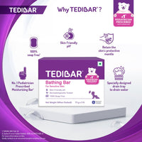 Tedibar Baby Bathing Bar | For Baby’s Sensitive Skin | Gentle Cleansing, Skin-friendly, pH 5.5, 75gm, Pack of 3