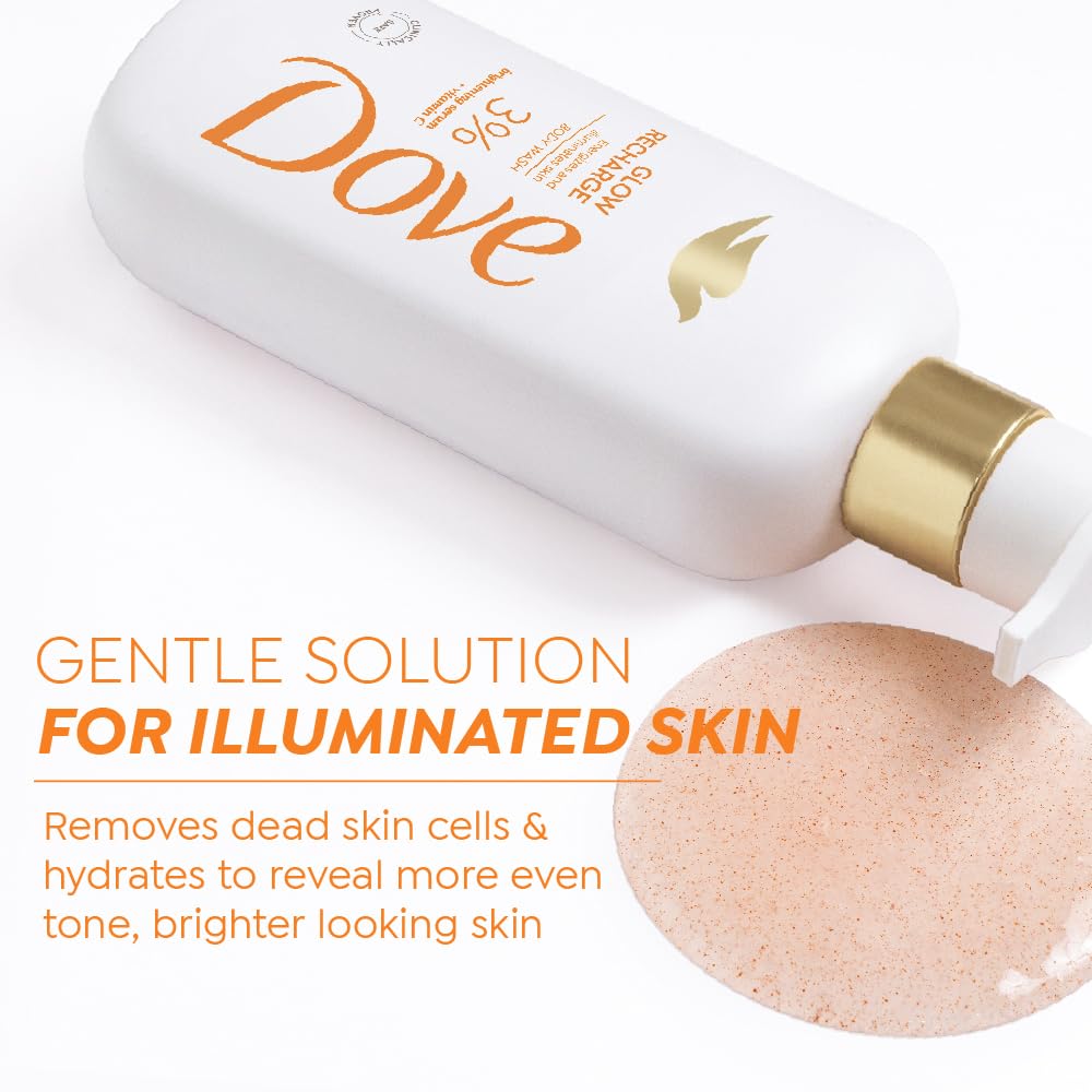 Dove Glow Recharge Serum Body Wash | 3% Brightening Serum + Vit C | Energizes & Illuminates skin | Paraben & SLS free | 300 ml
