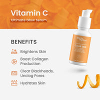 Earth Rhythm 20% Vitamin C Serum for Glowing & Clear skin with Hyaluronic & Salicylic Acid| Hydrates Moisturizes & Brightens | Suitable for Oily Sensitive & Acne Prone Skin| Men & Women - 30ml