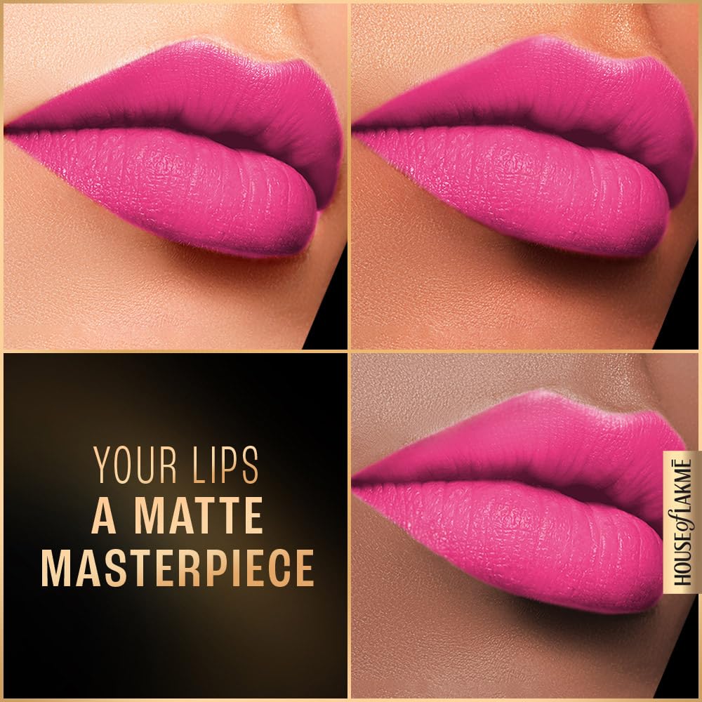 Lakmé Forever Matte Liquid Lip, 16Hr Lipstick, Lightweight & Transferproof - Pink Prom 5.6Ml