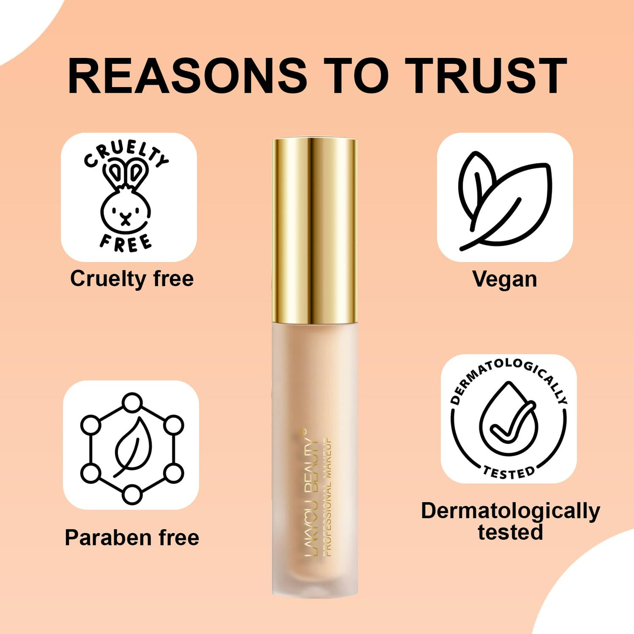 Lakyou Beauty High Coverage Liquid Concealers | Lightweight | Full Coverage | Smooth Finish | Long Lasting | Shade-04(Natural Nude) | 5.5ml