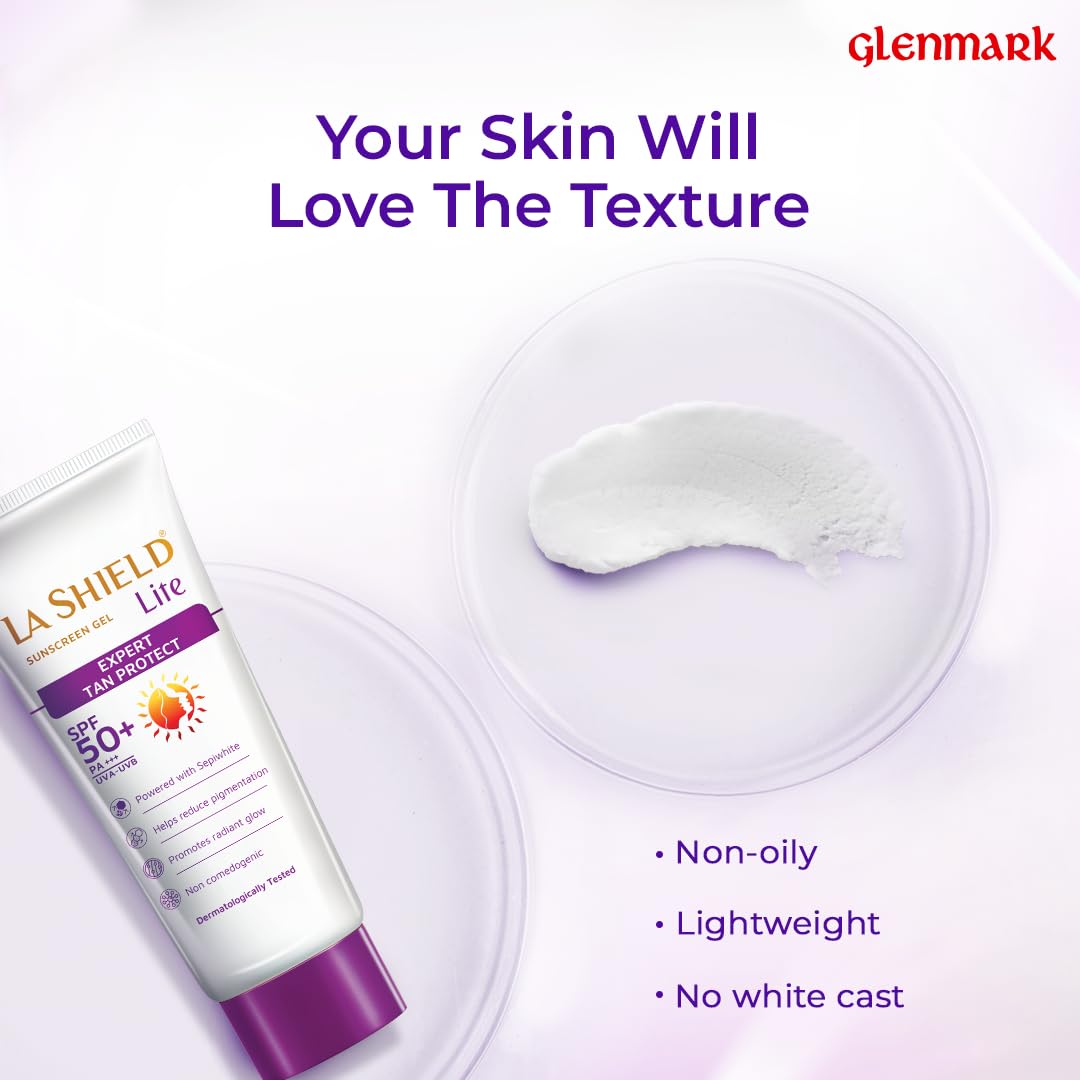 La Shield Lite SPF 50 PA+++ Mineral Sunscreen Gel | Skin brightening in 3 Weeks| No White cast | Broad spectrum | Oil-free | PA +++ | Dermatologist Prescribed | All Skin types | 50g