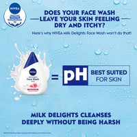 NIVEA Milk Delights Face Wash Caring Rosewater For Sensitive Skin 100ml, 100 ml