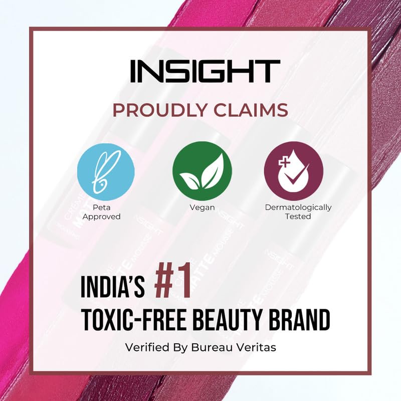 Insight Cosmetics Crème Matte Mousse|Creamy Mousse Lipstick | Lasts 12 Hours | Waterproof & Smudgeproof (DOLL)