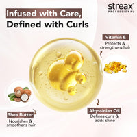 Streax Professional Curl Defining Cream, 150 gm-Leave In Curl Cream for culry hair-Moisturizes, Enhances Natural Curl Definition & Provides Medium Hold to Dry Frizzy, Wavy & Curly Hair