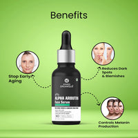 Khadi Organique Alpha Arbutin 2% + Hyaluronic Acid 1% Face Serum for Pigmentation & Dark Spots, Anti-pigmentation, Blemishes, Acne Marks & Tanning For Men & Women, 30Ml