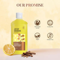 Just Herbs Vitamin C Brightening Body Wash with Lime and Liquorice for Men & Women | Hydrates Skin, Reduces Hyperpigmentation & Maintains pH Level | Suits All Skin Types- 300 ml