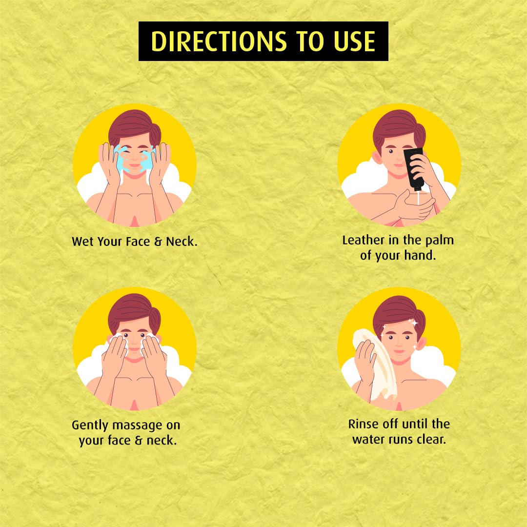 Mancode Daily Action Face Wash for Men with Vitamin C and Alpha Arbutin- Clear Skin, Oil Control, Acne Defense, Dark Spot Reduction, Pollution Protection - Pack of 1 | Men's Face Wash-100ml