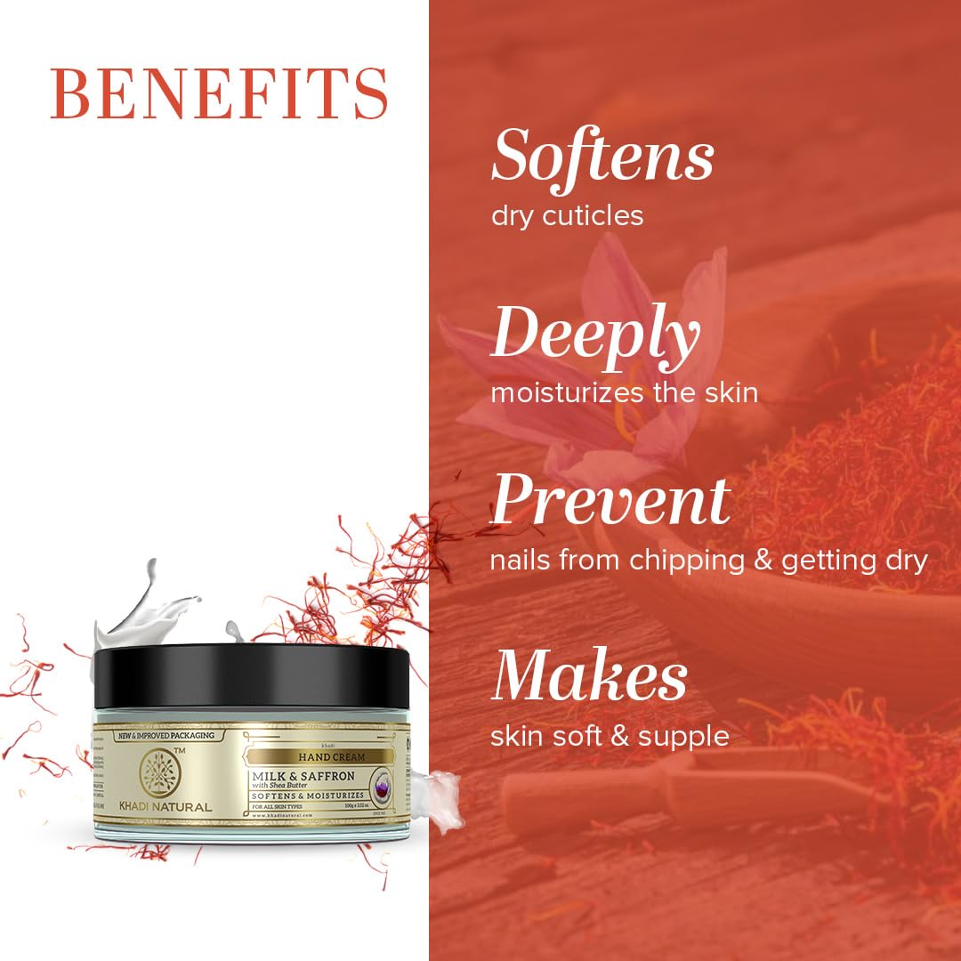 Khadi Natural Milk & Saffron Hand Cream 100Gm