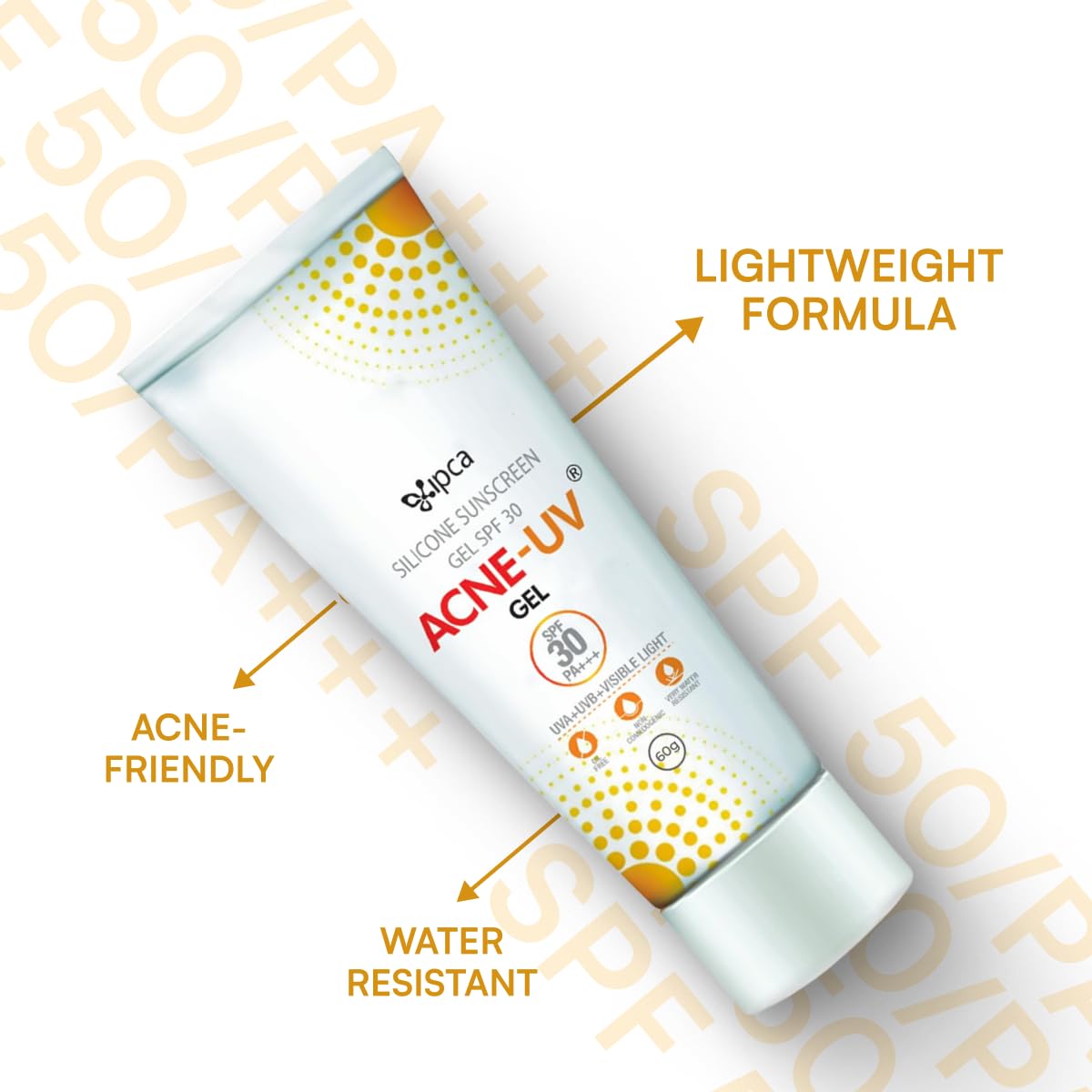 ACNE-UV Gel Sunscreen SPF 30 PA+++ | 60g Sunscreen for Oily Skin Women & Men | Non-Comedogenic Silicone Gel | Visible Light Protection | Water Resistant | Suitable for All Skin Types