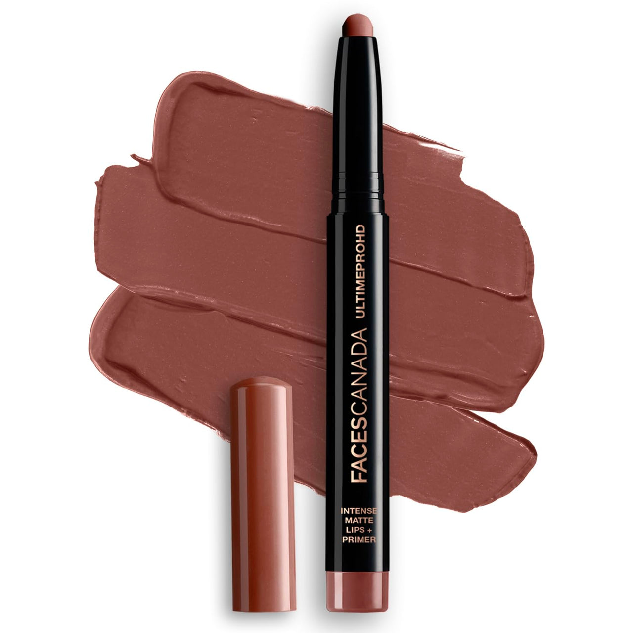 FACES CANADA Ultime Pro HD Intense Matte Lips + Primer - Caramel N03, 1.4g | 9HR Long Stay | Primer Infused For Flawless HD Matte Finish | Intense Color Lightweight Silky Smooth Cream Application