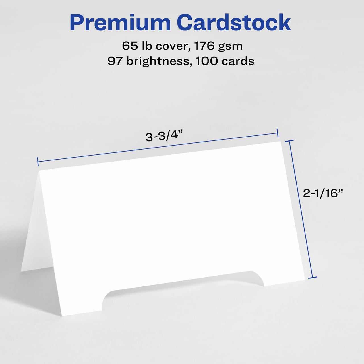 Avery Printable Arched Tent Cards with Sure Feed Technology, 2-1/16" x 3-3/4", White, 100 Blank Place Cards for Laser or Inkjet Printers (35700)