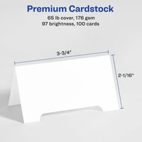Avery Printable Arched Tent Cards with Sure Feed Technology, 2-1/16